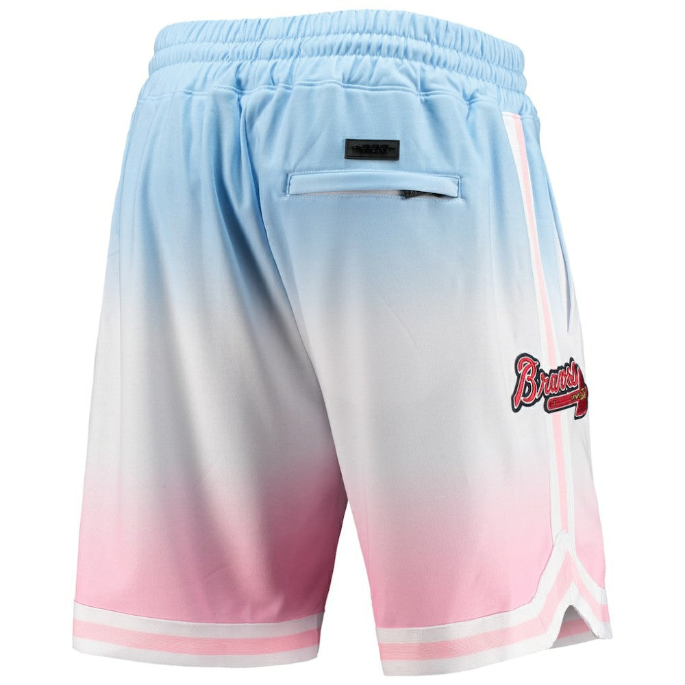 Atlanta Braves Pro Standard Team Logo Pro Ombre Shorts - Blue/Pink - MLB Sale