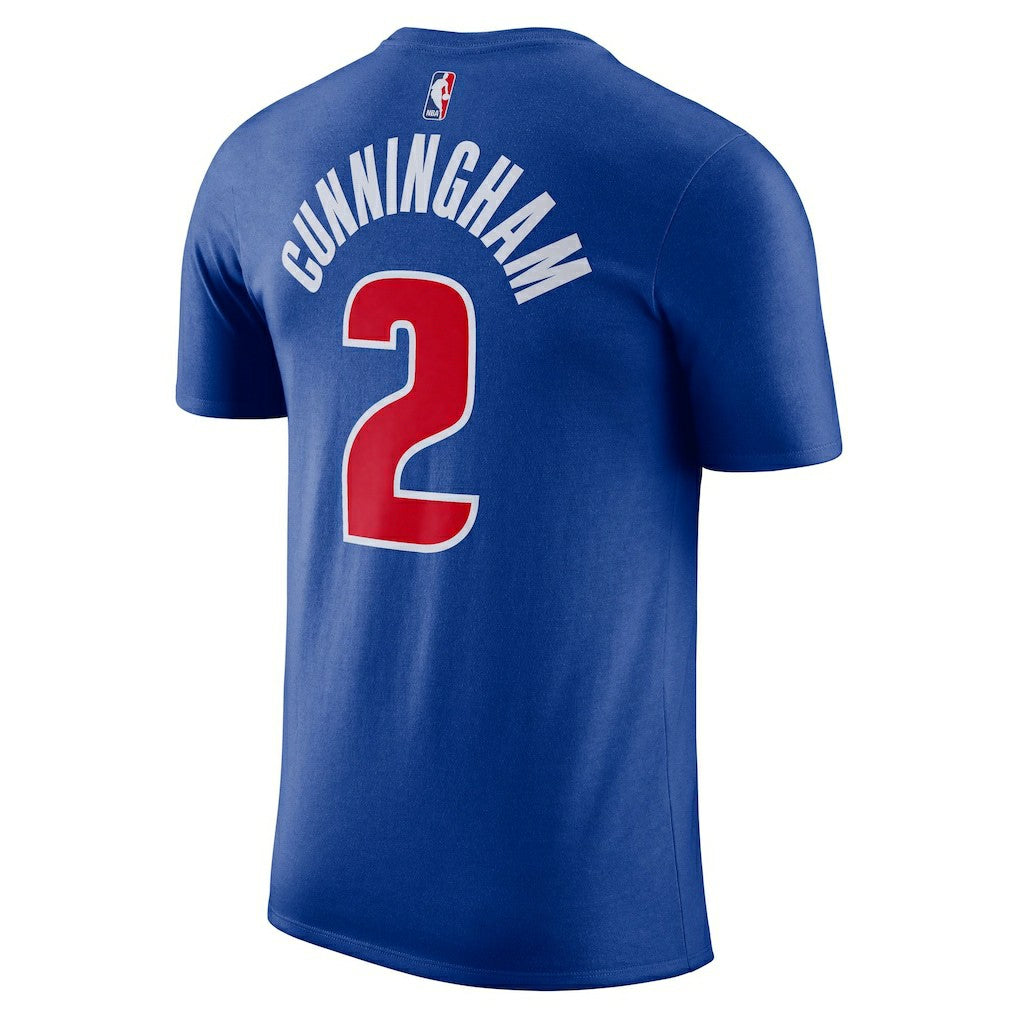 Cade Cunningham Detroit Pistons Icon 2022/23 Name & Number T-Shirt for sale Blue | Nike discount
