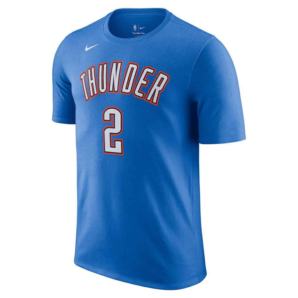 Shai Gilgeous-Alexander Oklahoma City Thunder Icon 2022/23 Name & Number T-Shirt Blue | Nike US