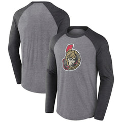 Ottawa Senators Fanatics Special Edition Long Sleeve Tri-Blend Raglan T-Shirt - Heather Gray - NHL 4659622