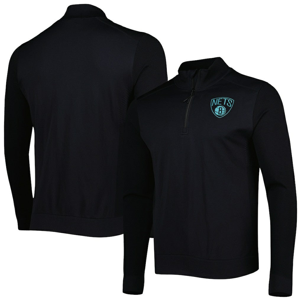 Brooklyn Nets Levelwear Nano Engineered Knit Fabric Quarter-Zip Jacket Black