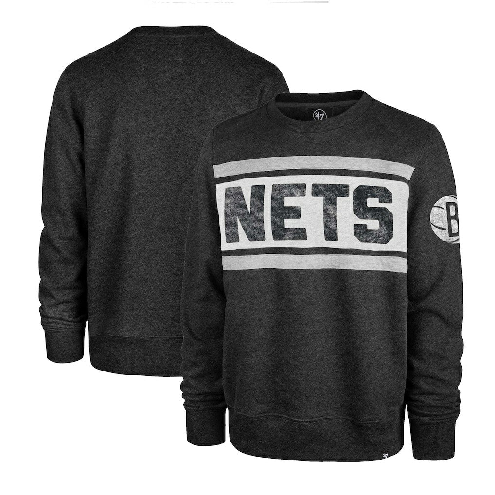 Brooklyn Nets '47 Tribeca Emerson Pullover Sweatshirt Heather Black | 47 brand outlet