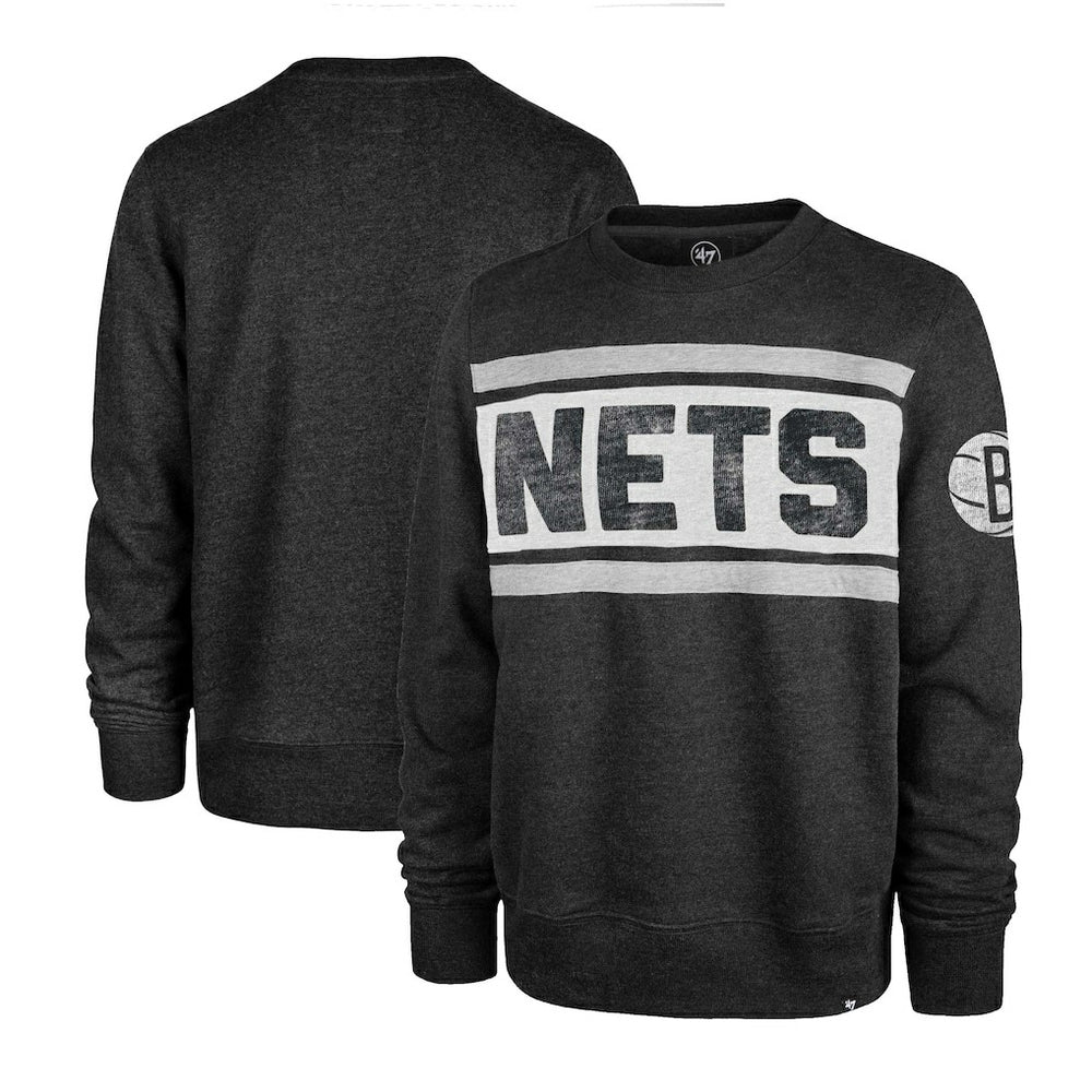 Brooklyn Nets '47 Tribeca Emerson Pullover Sweatshirt Heather Black | 47 brand outlet