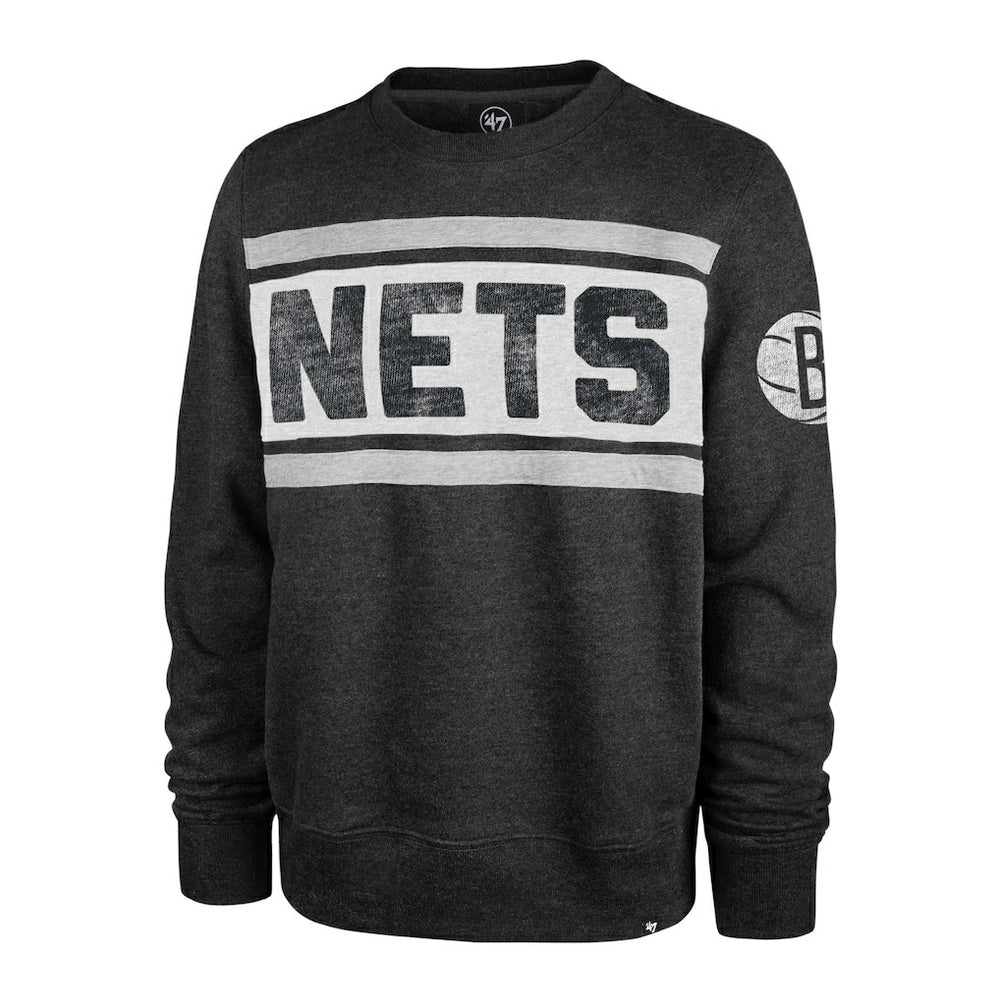 Brooklyn Nets '47 Tribeca Emerson Pullover Sweatshirt Heather Black | 47 brand outlet