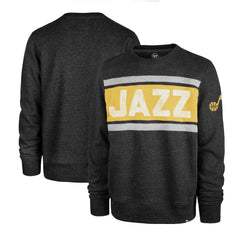 Utah Jazz '47 Tribeca Emerson Pullover Sweatshirt Heather Black | 47 brand Lifestyle