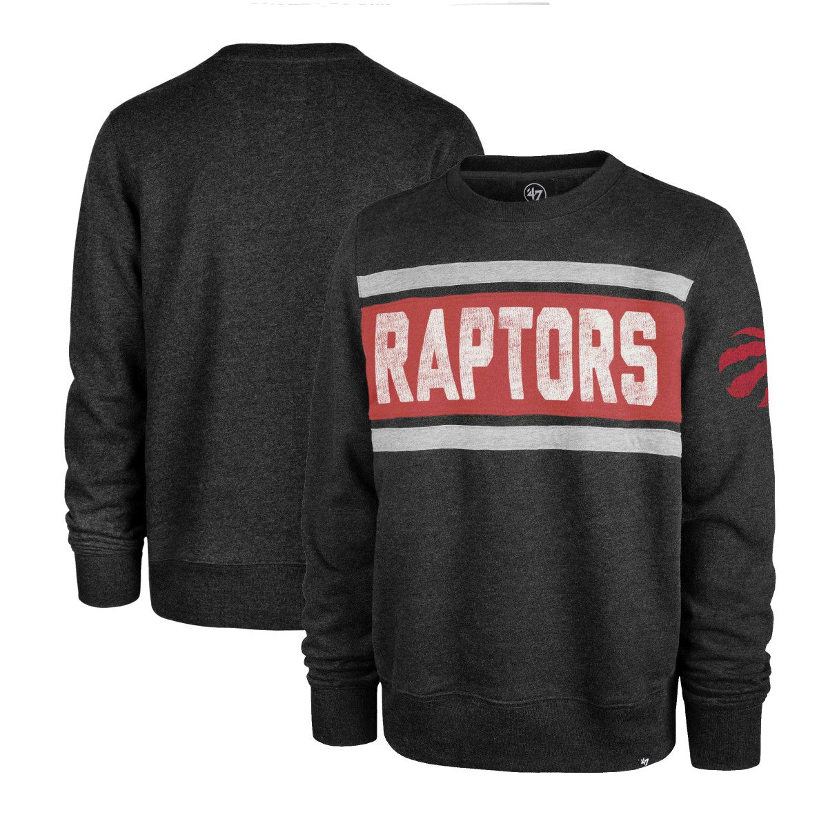 Toronto Raptors '47 Tribeca Emerson Pullover Sweatshirt Heather Black | 47 brand for sale