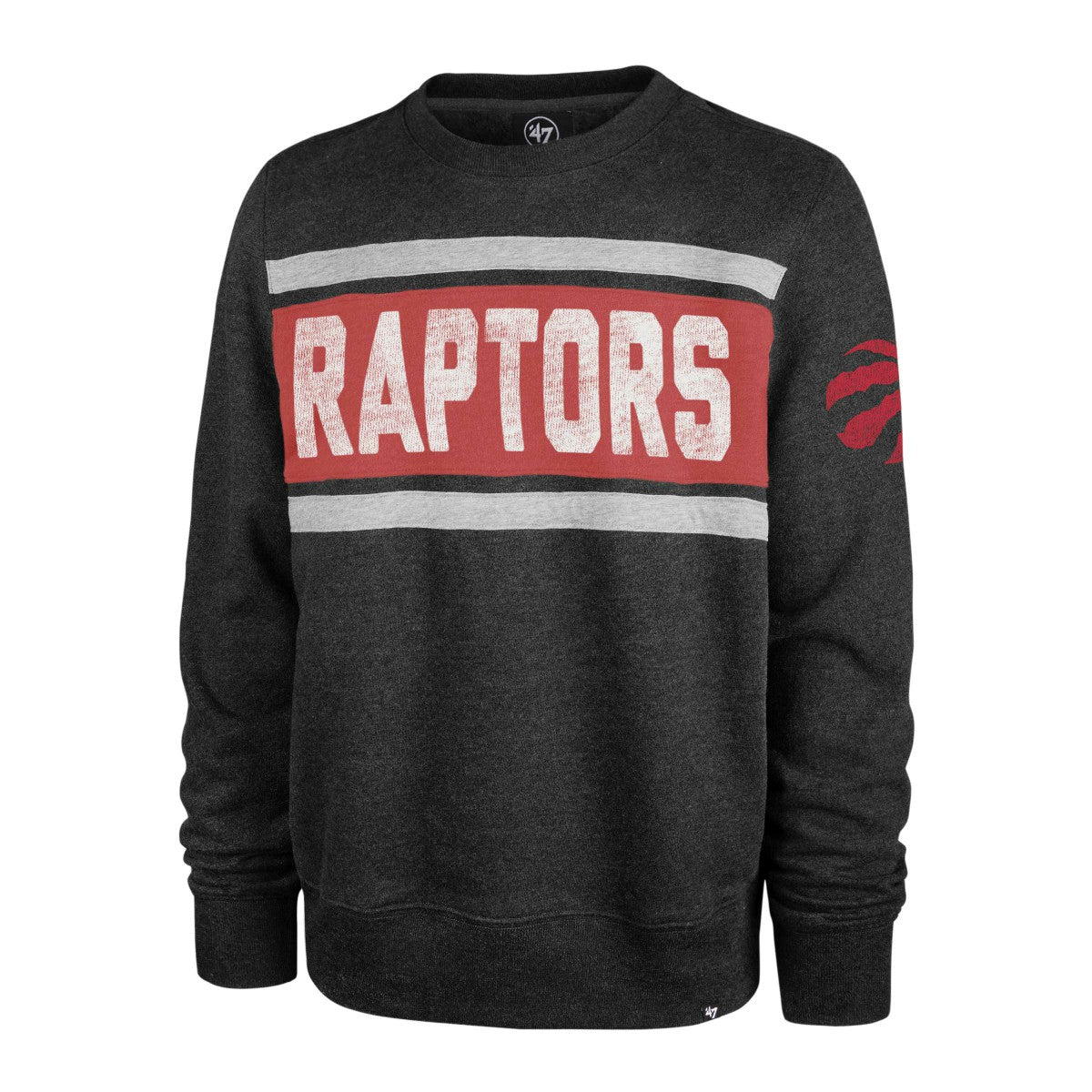 Toronto Raptors '47 Tribeca Emerson Pullover Sweatshirt Heather Black | 47 brand for sale
