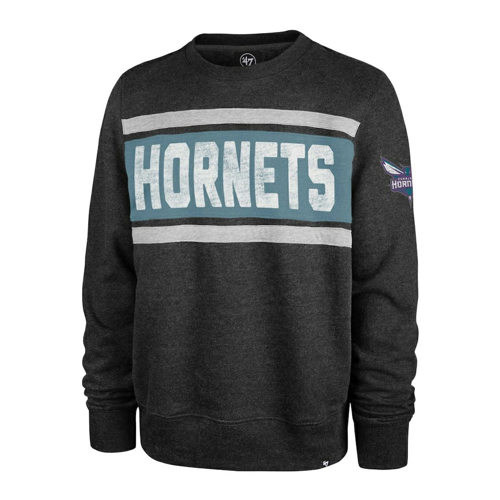 Charlotte Hornets '47 Tribeca Emerson Pullover Sweatshirt Heather Black | 47 brand outlet