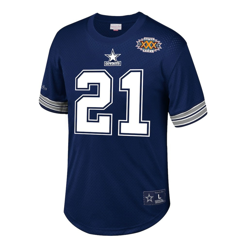 Mitchell & Ness Deion Sanders Dallas Cowboys Retired Player Name & Number Mesh Top Navy