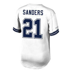 Mitchell & Ness Deion Sanders Dallas Cowboys Retired Player Name & Number Mesh Top White