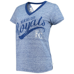Kansas City Royals Touch Women's Hail Mary Back Wrap Space-Dye V-Neck T-Shirt - Royal - MLB on Sale