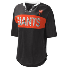 San Francisco Giants Touch Women's Lead Off Notch Neck T-Shirt - Black/Orange - MLB on Sale