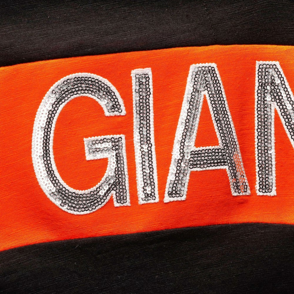 San Francisco Giants Touch Women's Lead Off Notch Neck T-Shirt - Black/Orange - MLB on Sale