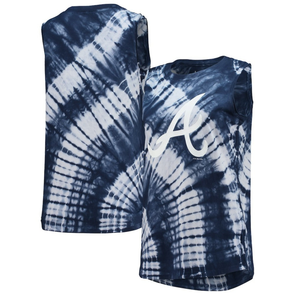 Atlanta Braves Touch Women's Money Ball Tie-Dye Tank Top - Navy - MLB Online