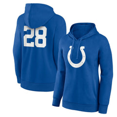 Fanatics Jonathan Taylor Indianapolis Colts Women's Player Icon Name & Number V-Neck Pullover Hoodie Royal