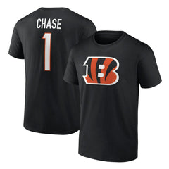 Fanatics Ja'Marr Chase Cincinnati Bengals Player Icon Name & Number T-Shirt Black