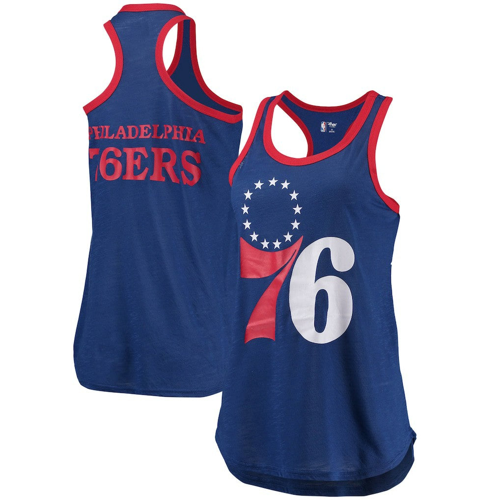 Philadelphia 76ers G-III Sports by Carl Banks Women's Showdown Scoop-Neck Racerback Tank Top Royal