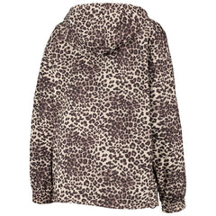 Brooklyn Nets DKNY Sport Women's Gabriella Windbreaker Half-Zip Hoodie Leopard