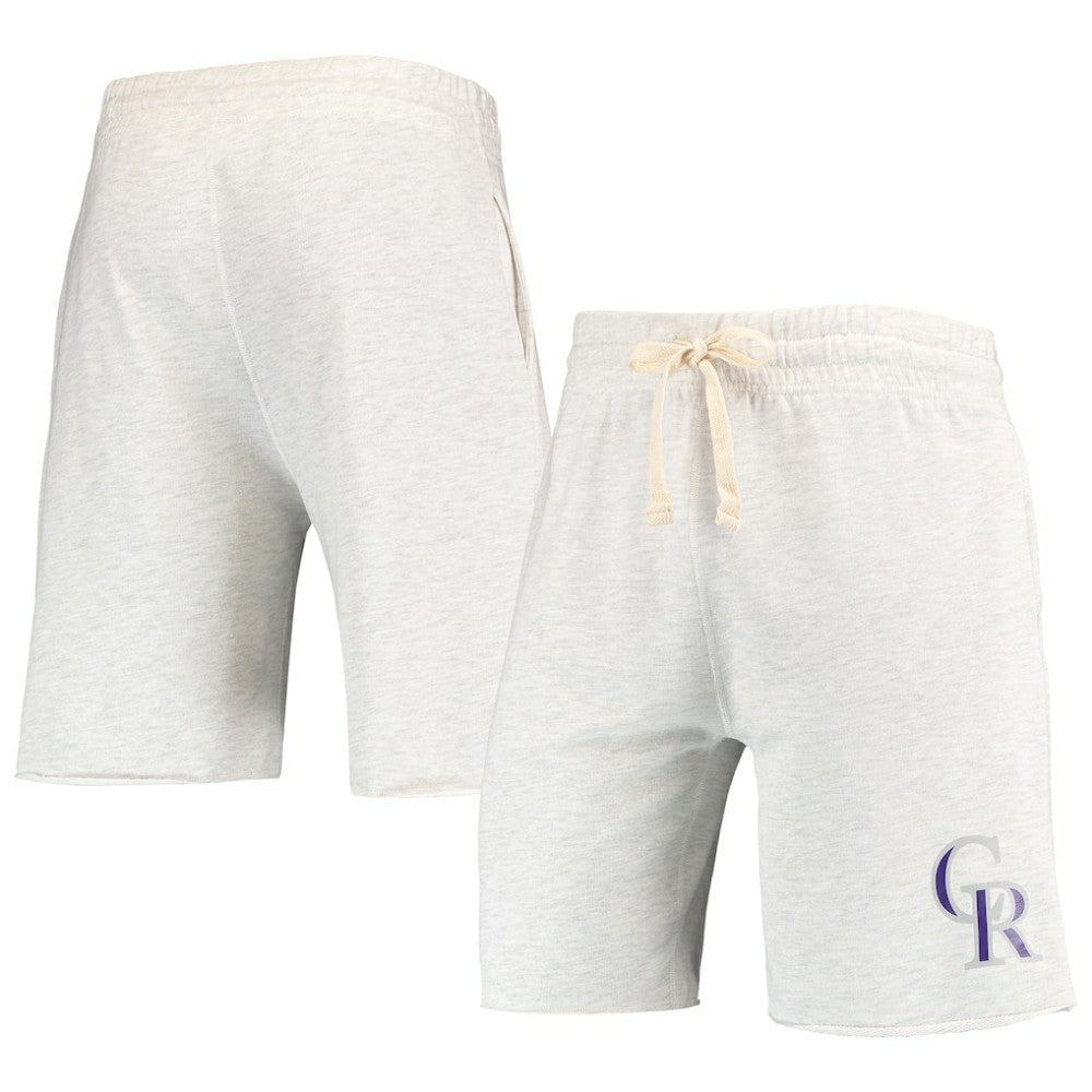 Colorado Rockies Concepts Sport Mainstream Terry Tri-Blend Shorts - Oatmeal - MLB Discount