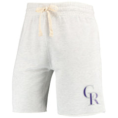 Colorado Rockies Concepts Sport Mainstream Terry Tri-Blend Shorts - Oatmeal - MLB Discount