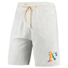 Athletics Concepts Sport Mainstream Logo Terry Tri-Blend Shorts - Oatmeal - MLB on Sale