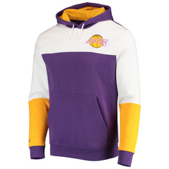 Los Angeles Lakers Hardwood Classics Fusion 2.0 Colorblock Pullover Hoodie Purple | Mitchell & Ness US