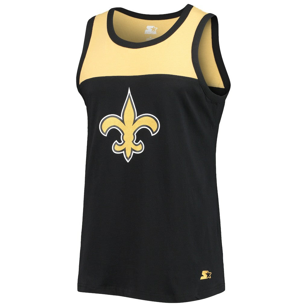 New Orleans Saints Starter Team Touchdown Fashion Tank Top Black/Gold