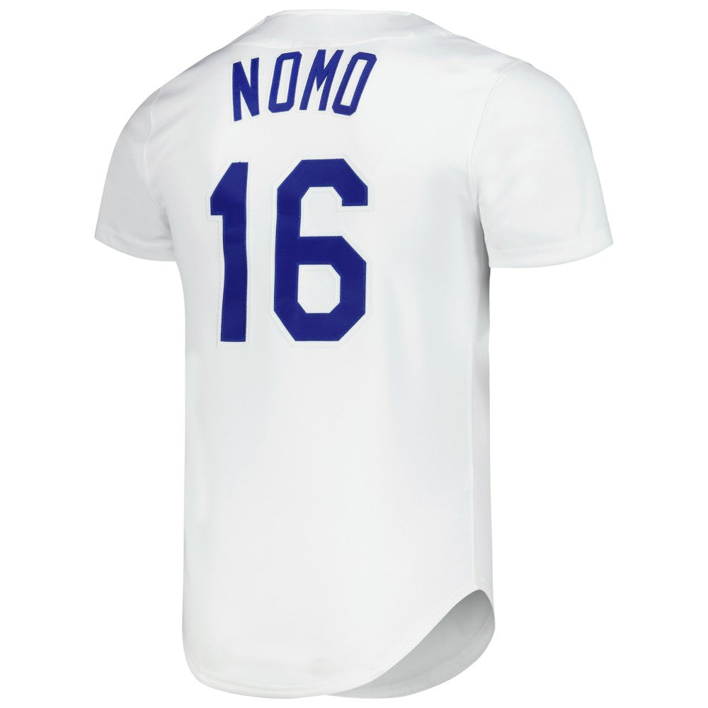 Hideo Nomo Los Angeles Dodgers Mitchell & Ness Cooperstown Collection Authentic Jersey - White - Mitchell & Ness on Sale
