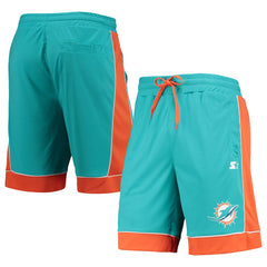 Miami Dolphins Starter Fan Favorite Fashion Shorts Aqua/Orange