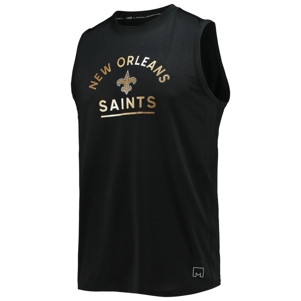 New Orleans Saints MSX by Michael Strahan Rebound Tank Top Black