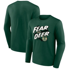Milwaukee Bucks Tip-Off Long Sleeve T-Shirt Hunter Green
