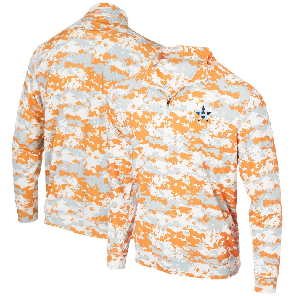 Houston Astros Digital Camo Performance Quarter-Zip Pullover Jacket - Orange - MLB Online