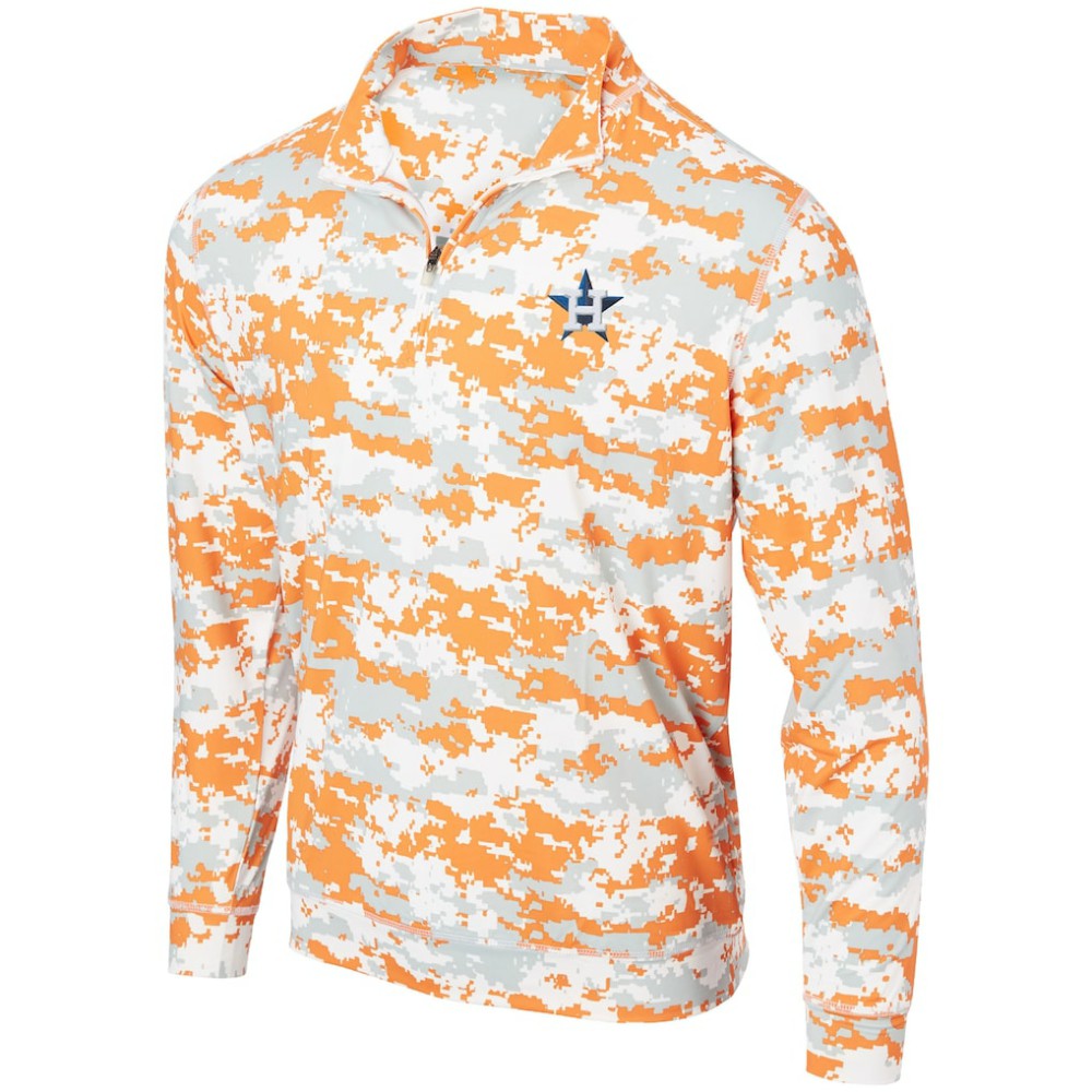 Houston Astros Digital Camo Performance Quarter-Zip Pullover Jacket - Orange - MLB Online