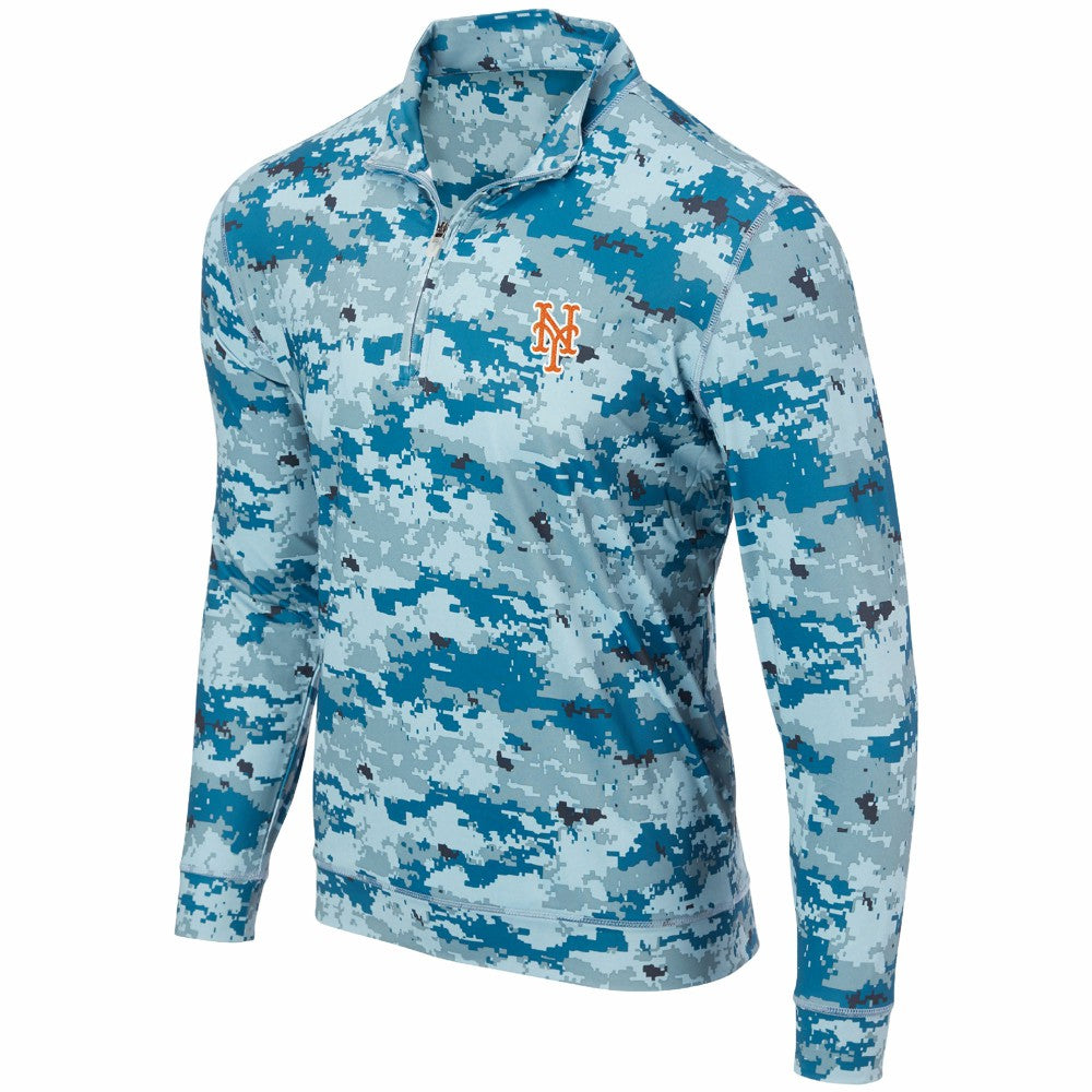 New York Mets Digital Camo Performance Quarter-Zip Pullover Jacket - Royal - MLB Discount