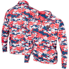 Washington Nationals Digital Camo Performance Quarter-Zip Pullover Jacket - Red - MLB Lifestyle