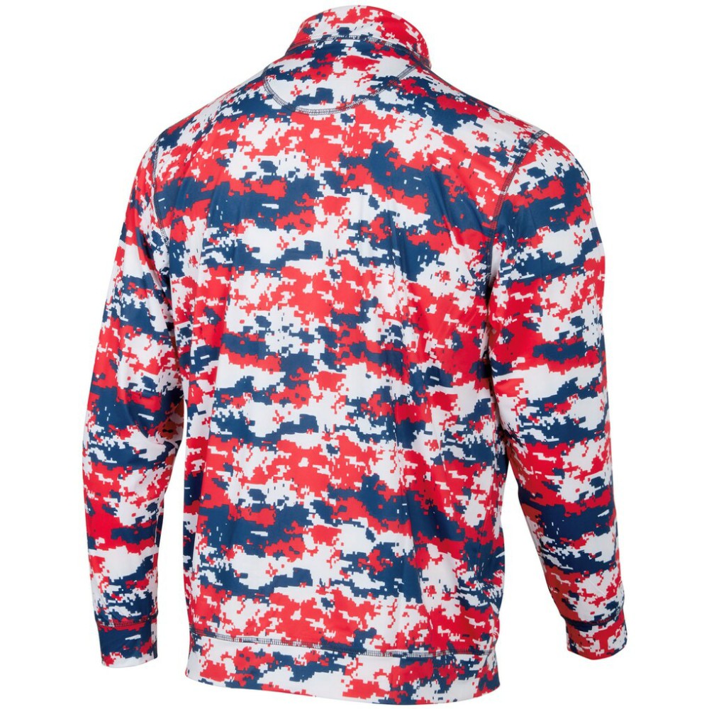 Washington Nationals Digital Camo Performance Quarter-Zip Pullover Jacket - Red - MLB Lifestyle