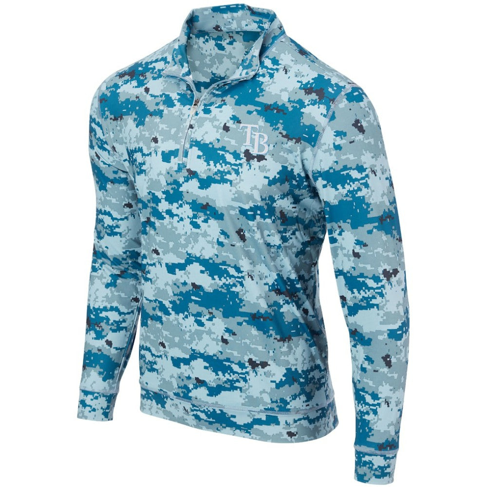 Tampa Bay Rays Digital Camo Performance Quarter-Zip Pullover Jacket - Blue - MLB Sale