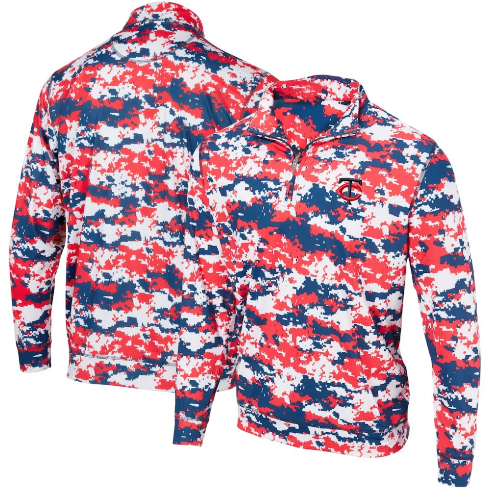 Minnesota Twins Digital Camo Performance Quarter-Zip Pullover Jacket - Red - MLB Online
