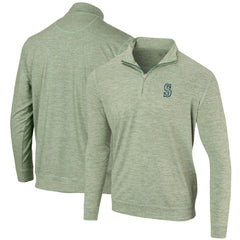 Seattle Mariners Peached Marled Yarn Quarter-Zip Pullover Jacket - Heathered Green - MLB Discount