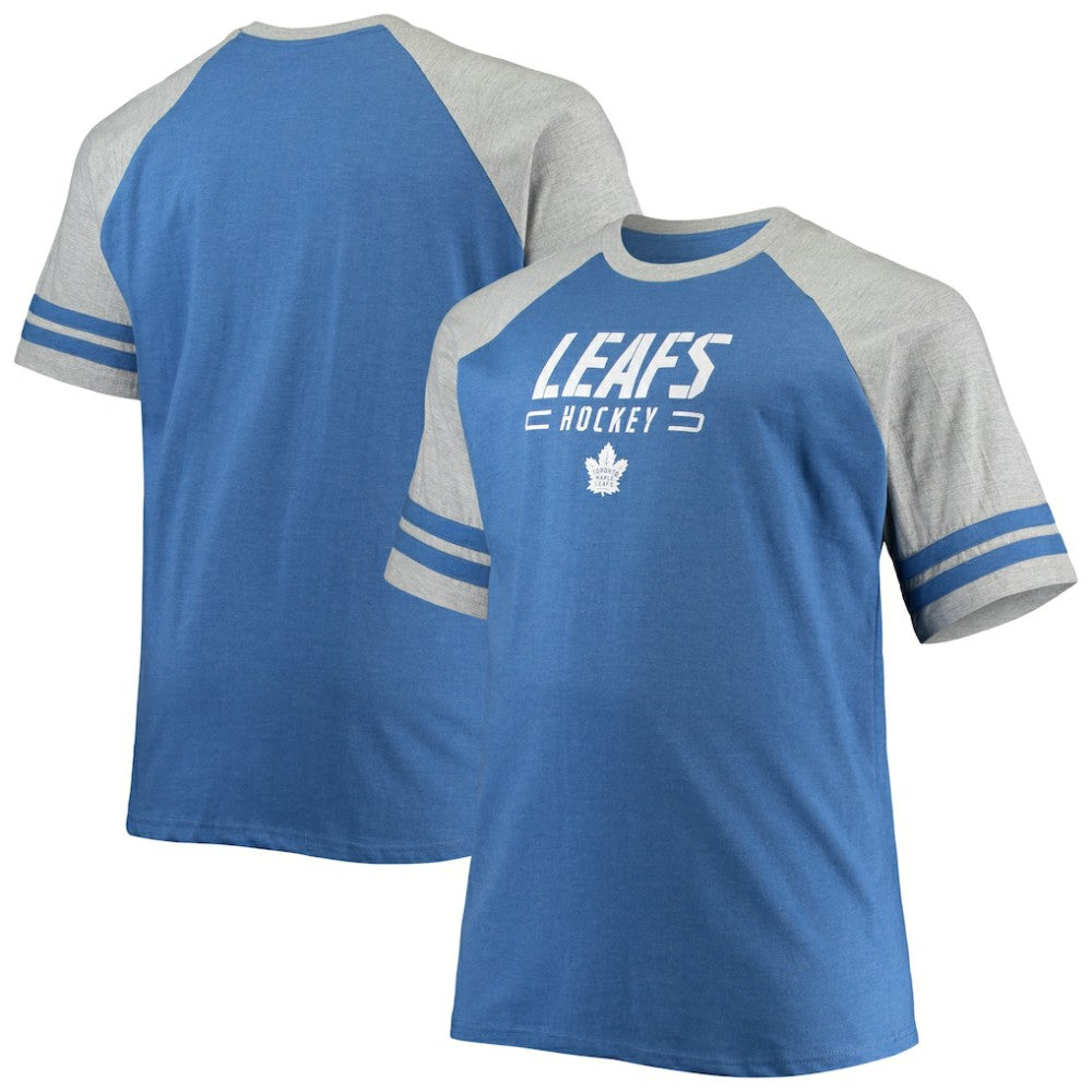 Toronto Maple Leafs Big & Tall Raglan T-Shirt - Heathered Blue - NHL 4672918