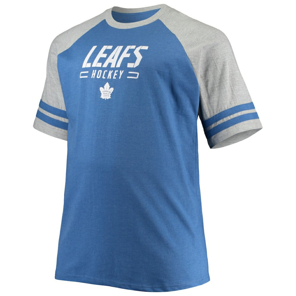 Toronto Maple Leafs Big & Tall Raglan T-Shirt - Heathered Blue - NHL 4672918