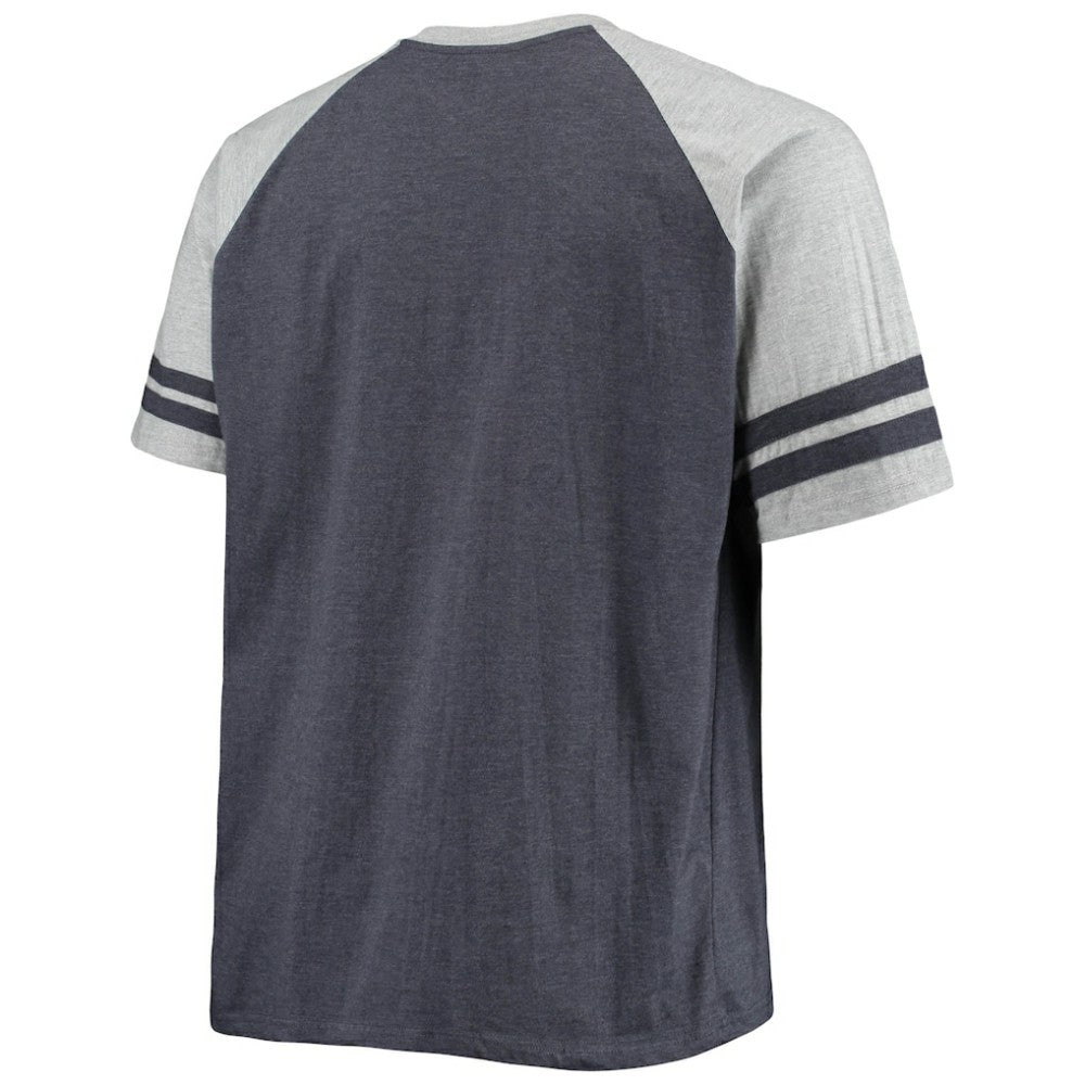 Seattle Kraken Big & Tall Raglan T-Shirt - Heathered Deep Sea Blue - NHL 4672923