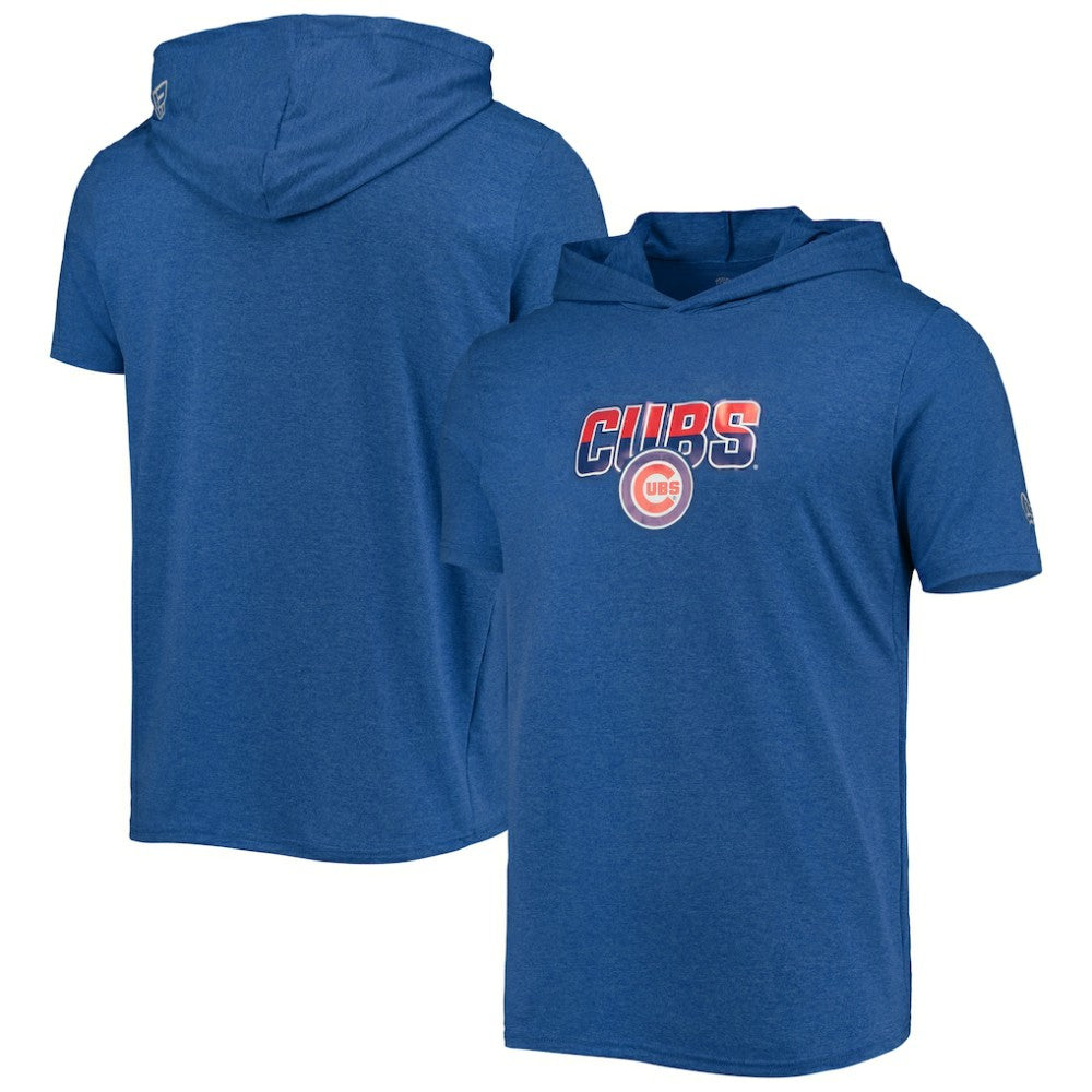 Chicago Cubs New Era Hoodie T-Shirt - Heathered Royal - New Era Sale