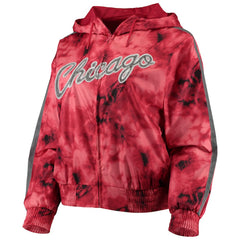 Chicago Bulls Women's Galaxy Sublimated Windbreaker Pullover Full-Zip Hoodie for sale Red | Mitchell & Ness online