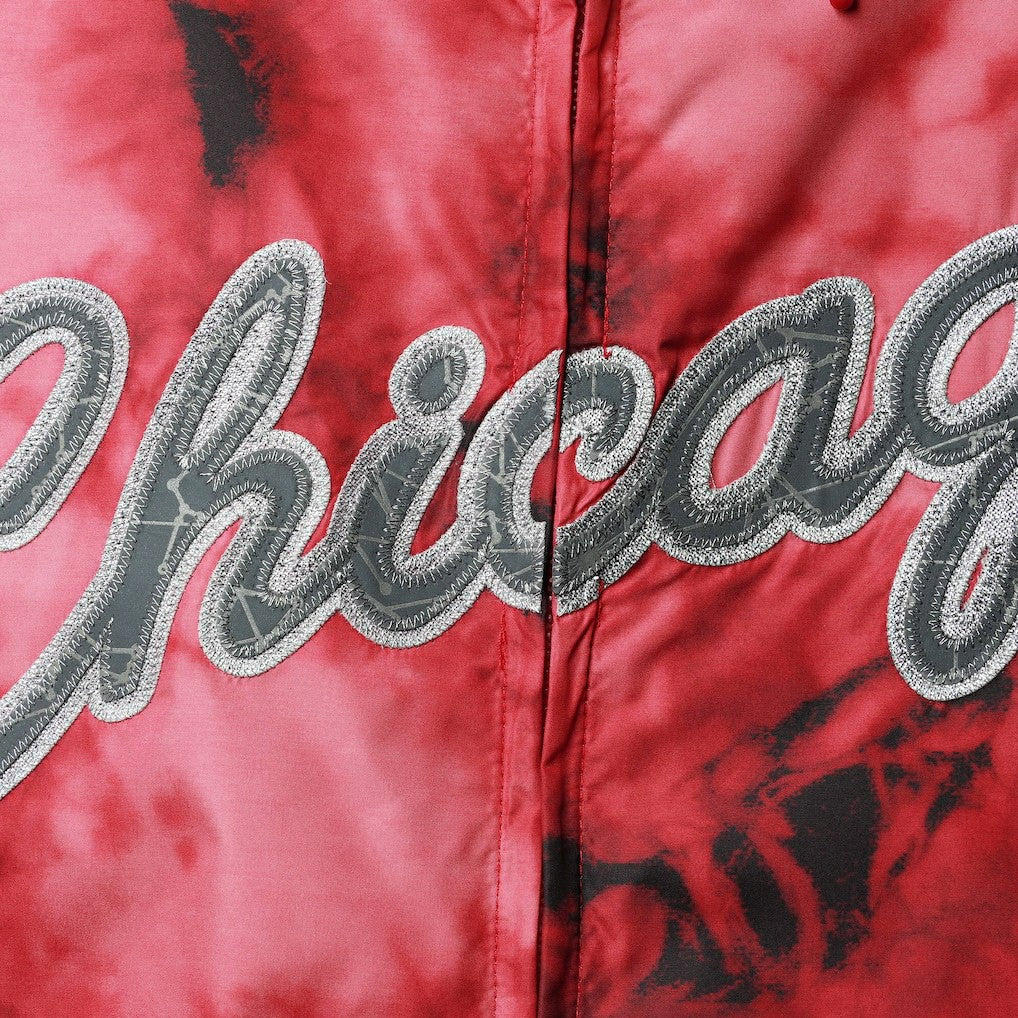Chicago Bulls Women's Galaxy Sublimated Windbreaker Pullover Full-Zip Hoodie for sale Red | Mitchell & Ness online