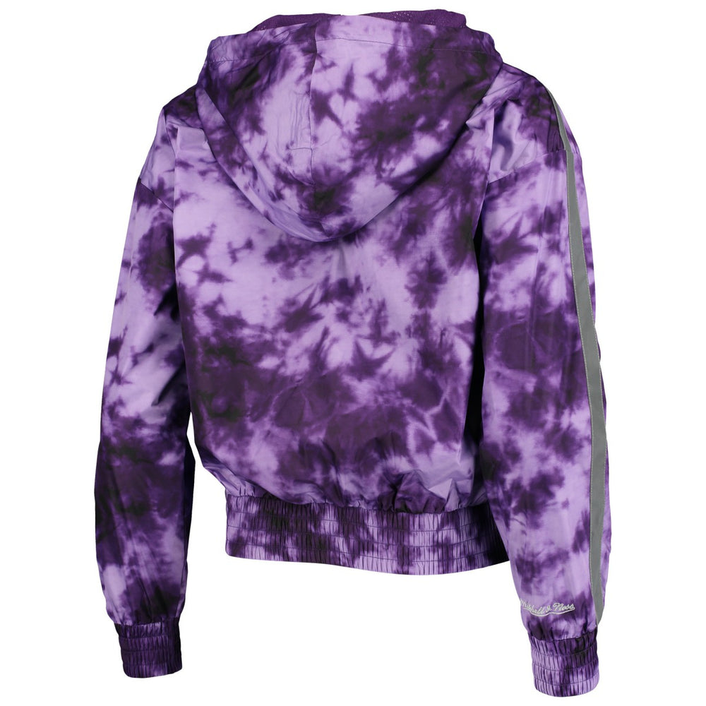 Los Angeles Lakers Women's Galaxy Sublimated Windbreaker Pullover Full-Zip Hoodie Purple | Mitchell & Ness discount