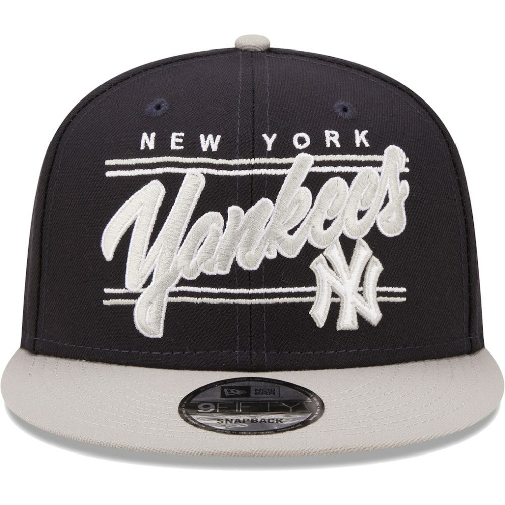 New York Yankees New Era Team Script 9FIFTY Adjustable Snapback Hat - Navy/Gray - New Era on Sale