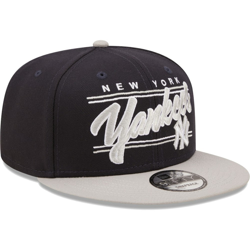 New York Yankees New Era Team Script 9FIFTY Adjustable Snapback Hat - Navy/Gray - New Era on Sale