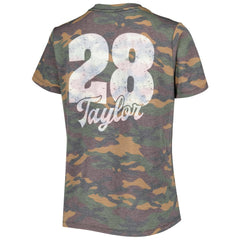 Jonathan Taylor Indianapolis Colts Majestic Threads Women's Name & Number V-Neck Tri-Blend T-Shirt Camo