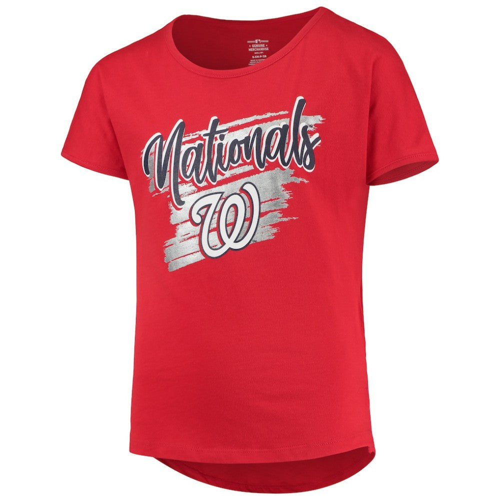Washington Nationals Girls Youth Dream Scoop-Neck T-Shirt - Red - MLB Sale